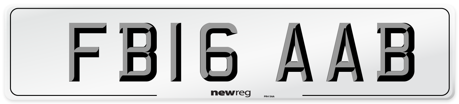 FB16 AAB Number Plate from New Reg